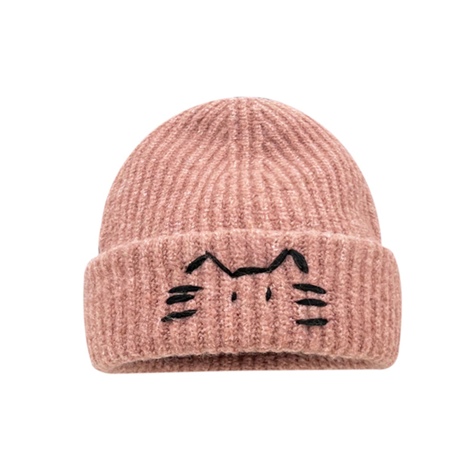 Cute Line-design Cat Knitted Hat For Womenkeeps You Warm In Fall And Winter