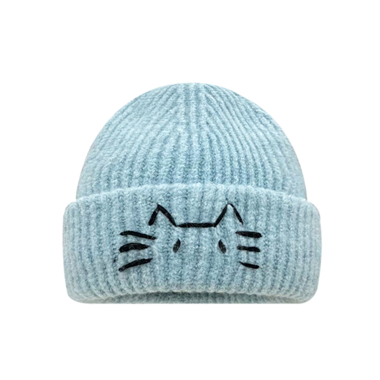 Cute Line-design Cat Knitted Hat For Womenkeeps You Warm In Fall And Winter