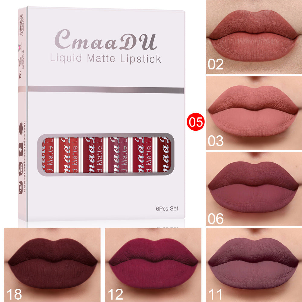 Matte Liquid Lipstick Set - 6 Waterproof Long-Lasting Lip Colors