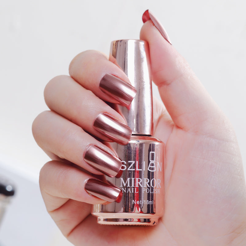 Mirror Chrome Nail Polish - Metallic Stainless Steel Finish