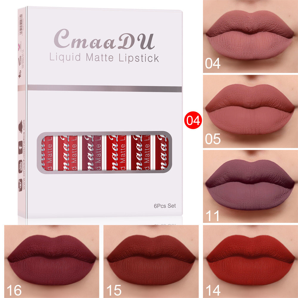 Matte Liquid Lipstick Set - 6 Waterproof Long-Lasting Lip Colors