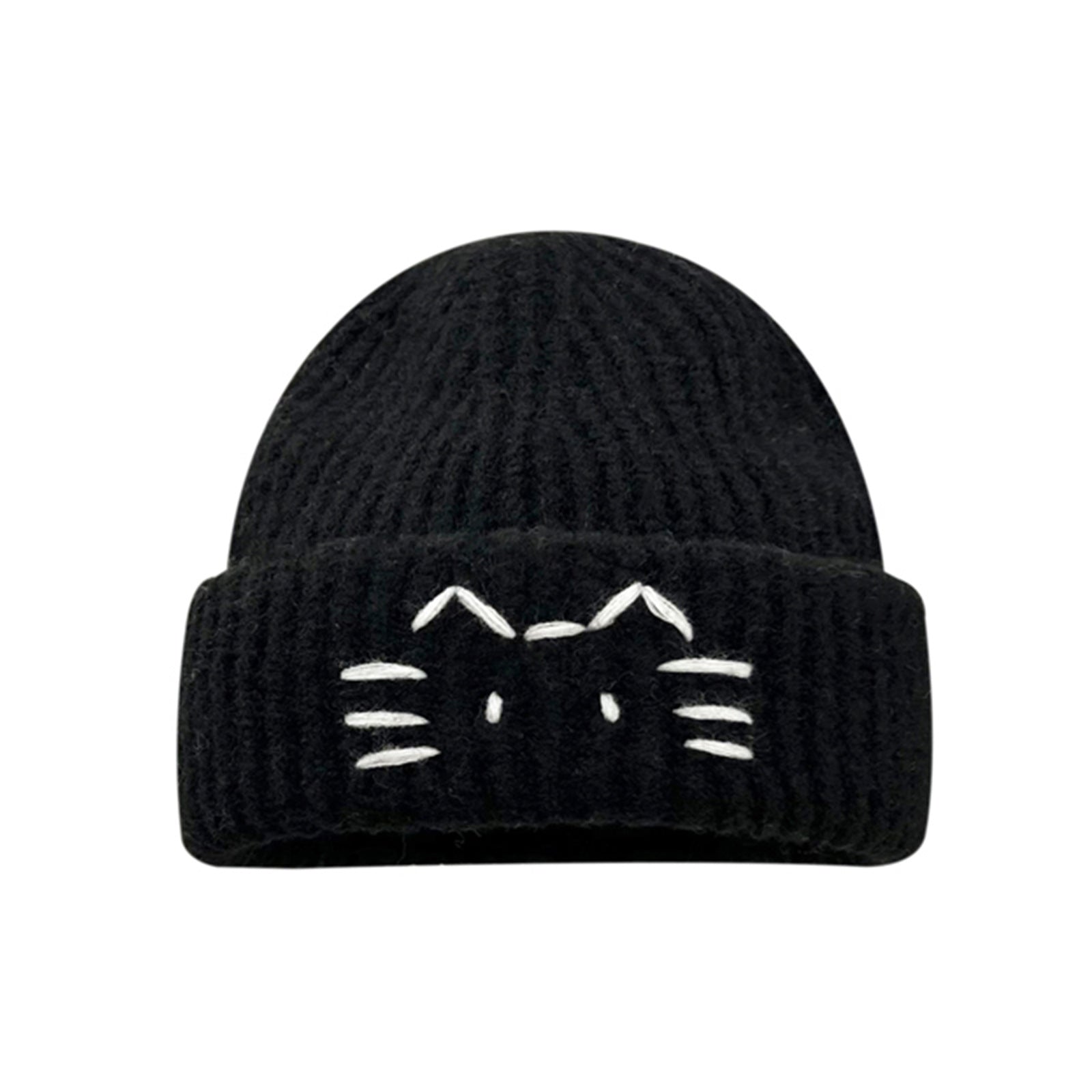 Cute Line-design Cat Knitted Hat For Womenkeeps You Warm In Fall And Winter