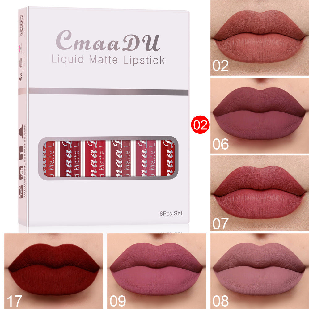Matte Liquid Lipstick Set - 6 Waterproof Long-Lasting Lip Colors