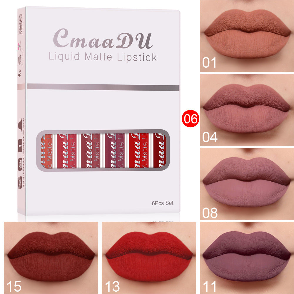 Matte Liquid Lipstick Set - 6 Waterproof Long-Lasting Lip Colors