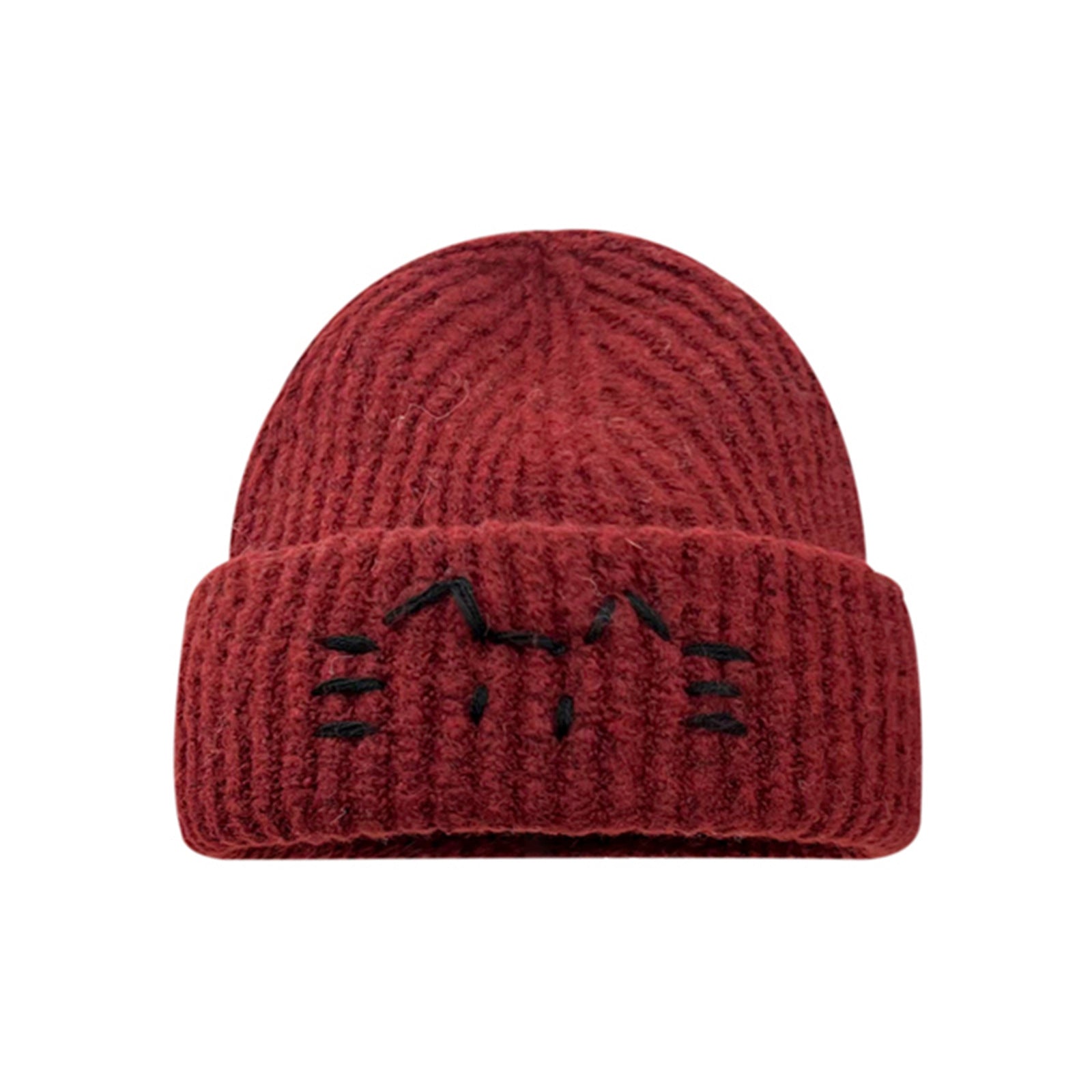 Cute Line-design Cat Knitted Hat For Womenkeeps You Warm In Fall And Winter